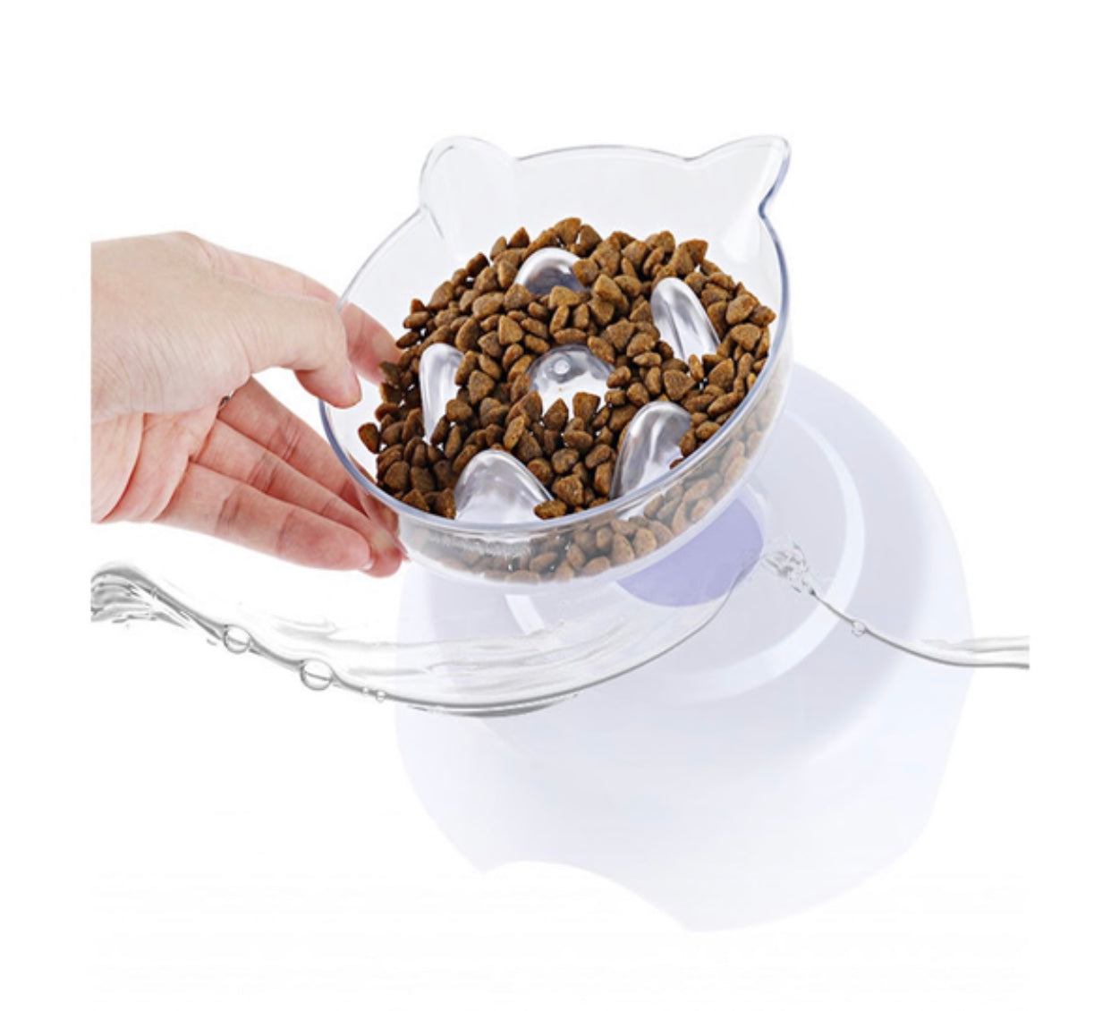 Orthopedic Cat Bowl & Slow Feeder 2-in-1 — Anti-Vomiting