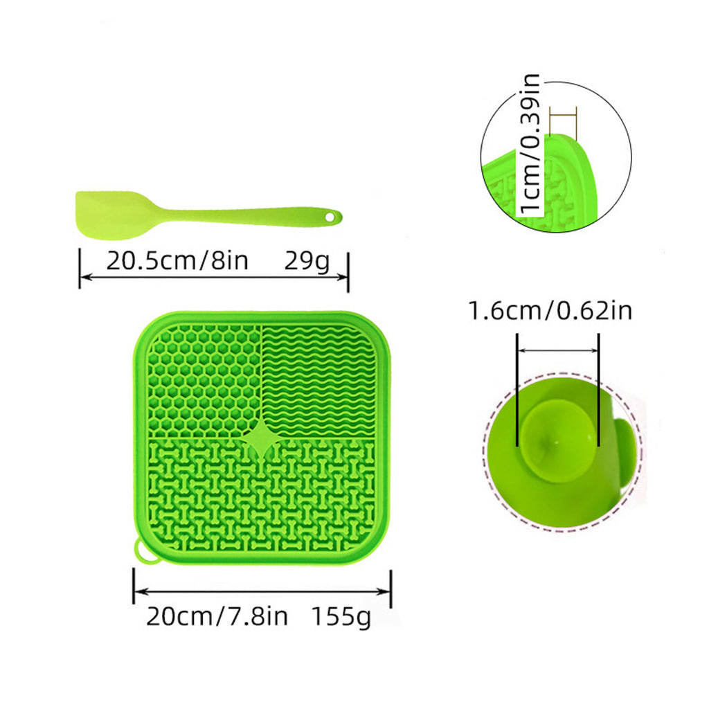 Calming Lick Mat with Spreader — Silicone Slow Feeder for Dogs