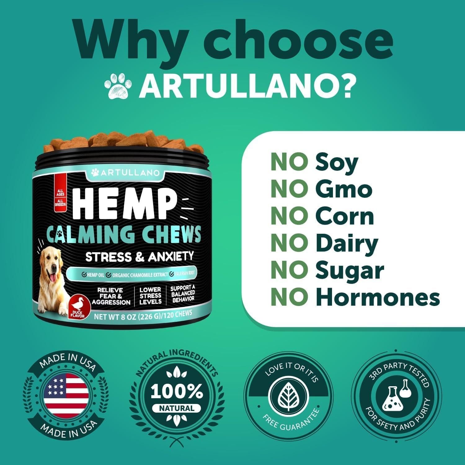 Melatonin calming chews bottle detail stress relief for dogs