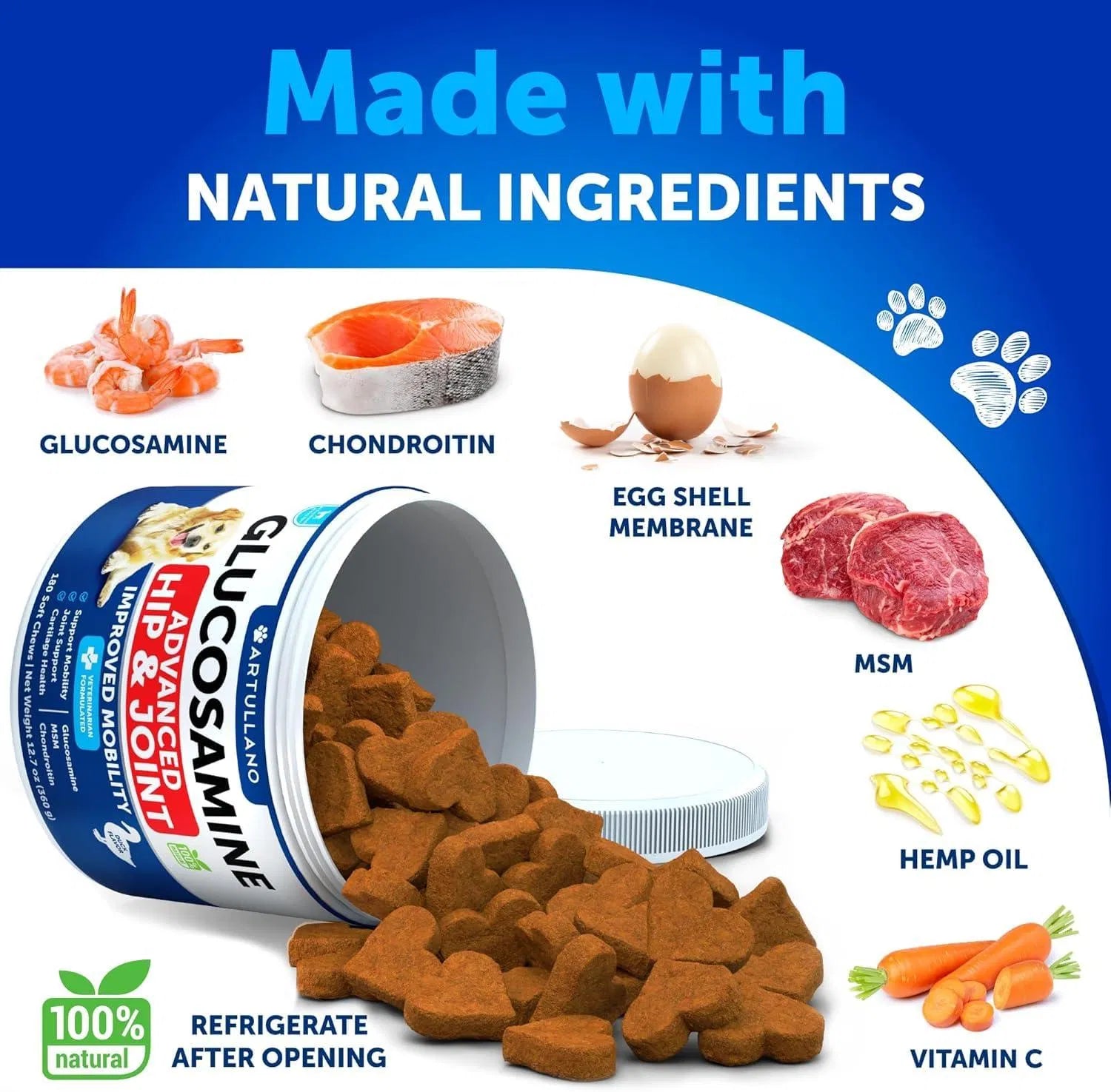 Senior Dog Hip & Joint Chews — Advanced Mobility Support with Glucosamine & Chondroitin (180 Chews)