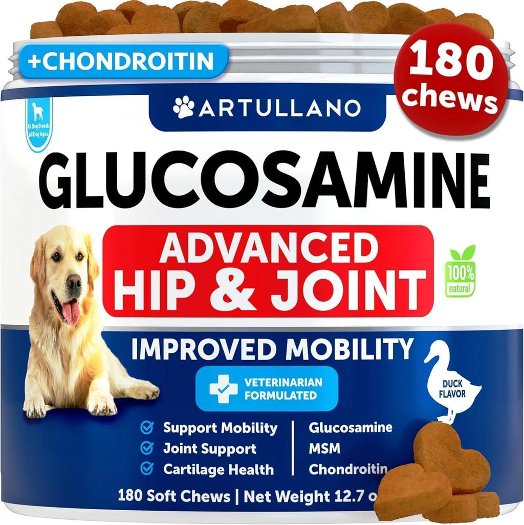 Senior Dog Hip & Joint Chews — Advanced Mobility Support with Glucosamine & Chondroitin (180 Chews)
